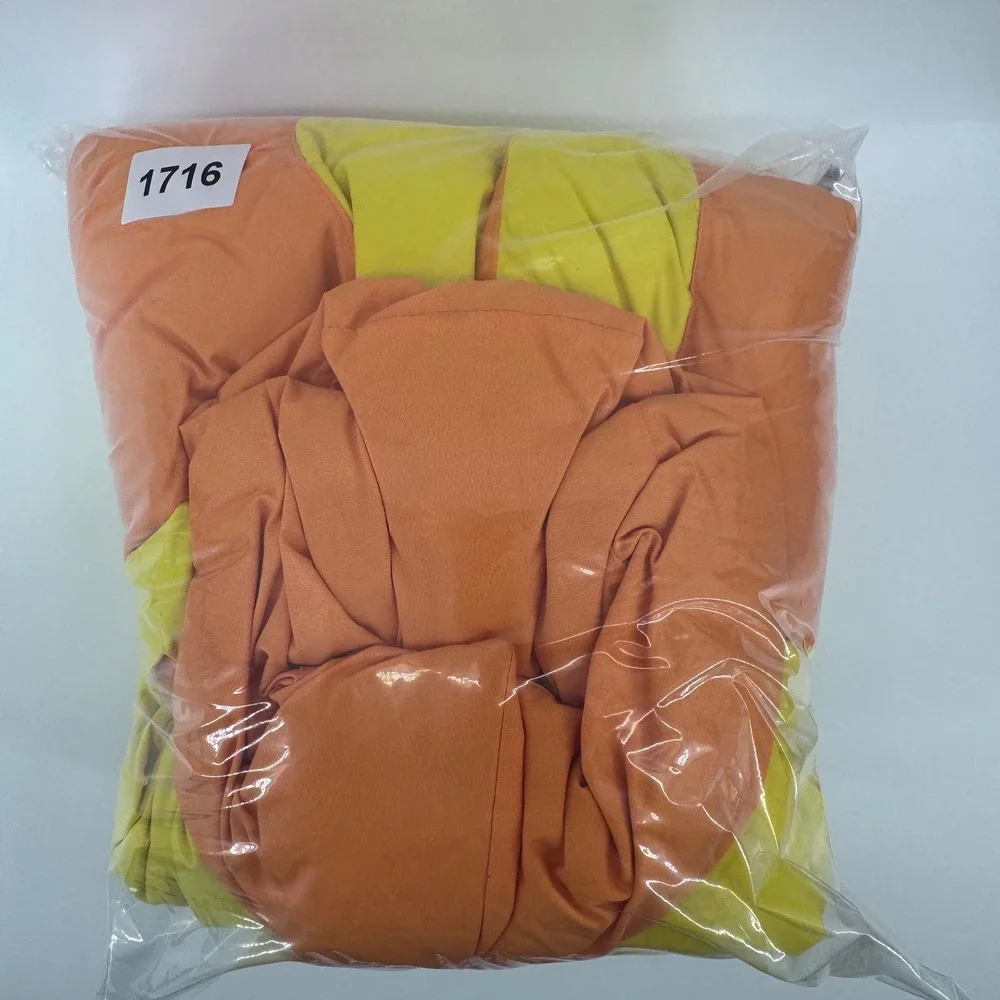 ERL Venice Beach Mens Wavy Puffer Vest Yellow Orange Down Filled ERL03C004 M